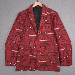 Arkansas Razorbacks Large Novelty Red All Over Print Blazer Jacket Top Drawer